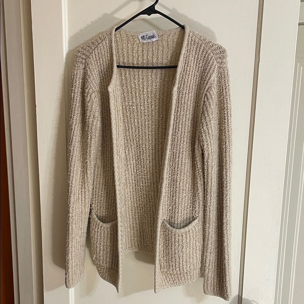 SM New York Beige Knit Cardigan